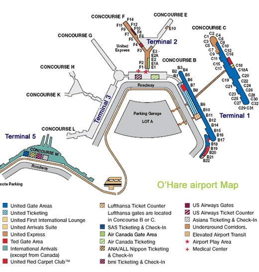 Ohare Airport Map 